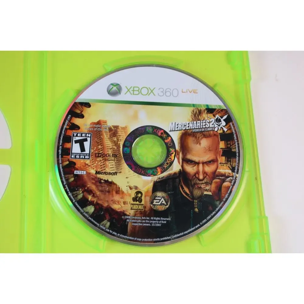 Mercenaries 2: World in Flames (Xbox 360, 2008) Authentic, Tested/works
